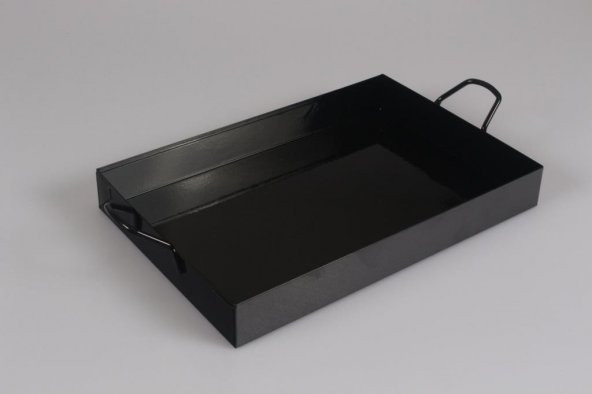 Galvaniz Tepsi Kulplu Siyah Renk 21.5 Cm - 4