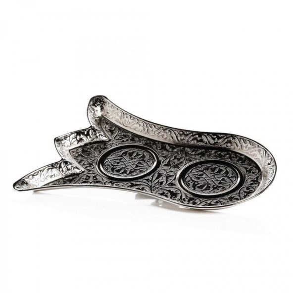 Bakır Servis Tepsisi Lale 22*11 Cm - 2