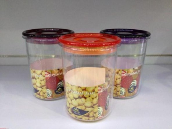 Plastik Renkli Kapaklı Kavanoz 2 NO - 2