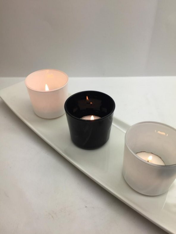 53143 Paşabahçe Mumluk Opak Siyah 2li