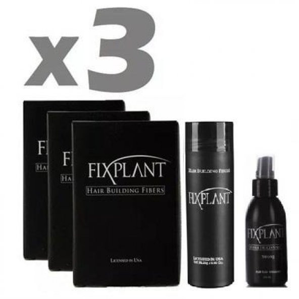 Fixplant 3 Set 84 gr SAÇ TOZU + SPREY - KOYU KAHVE