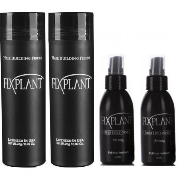 Fixplant 2 Set 56 gr SAÇ TOZU + SPREY - KOYU GRİ