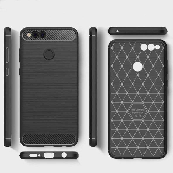 Huawei Honor 7X Karbon Fiber Maksimum Koruma Kılıf - Resim 4