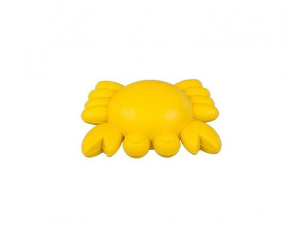 Lastik Yengeç Figürlü Köpek Oyuncağı (Sarı) 11,5 cm