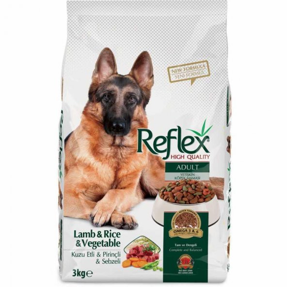 Reflex Kuzu Etli Ve Sebzeli Yetişkin Köpek Maması  3 Kg