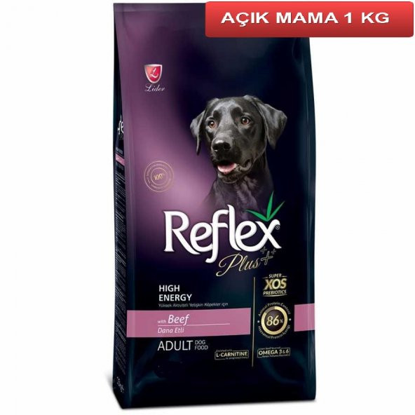 Reflex Plus Biftekli High Energy Köpek Maması 1 Kg AÇIK