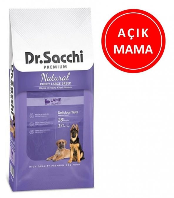 Dr.Sacchi Puppy Large Lamb Büyük Irk Yavru Köpek Maması 1 kg AÇIK