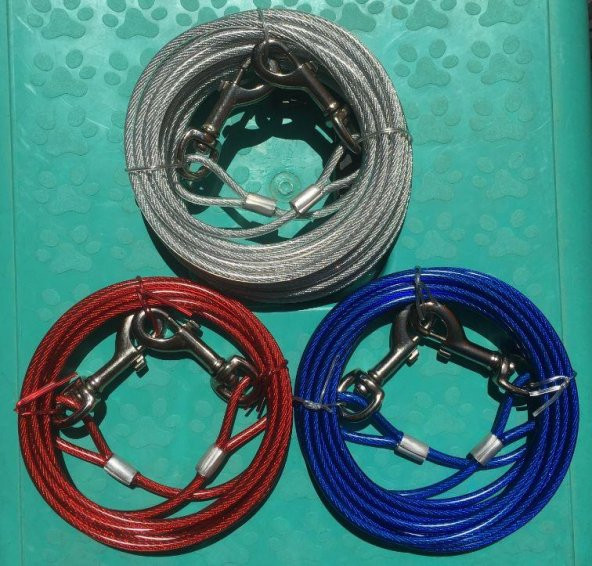 SL310 Köpekler İçin Bahçe Bağlama Çelik Halat 5,0 mm x 3 m