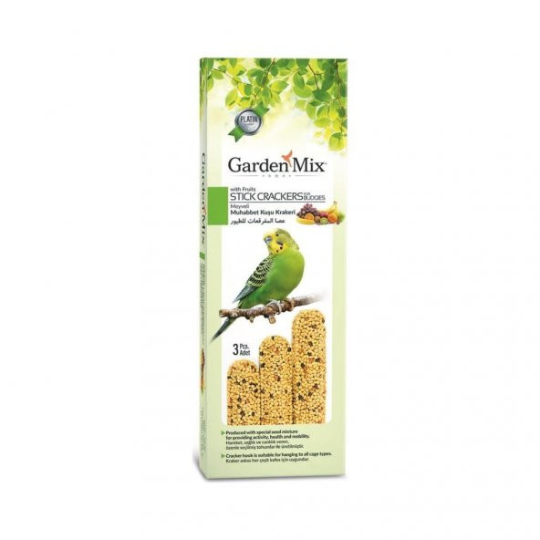 Gardenmix Platin Meyveli Muhabbet Kuş Krakeri 3lü