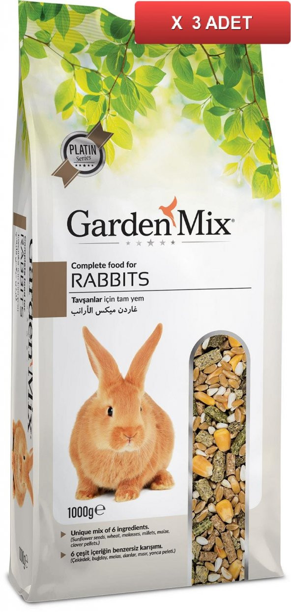 Gardenmix Platin Tavşan Yemi 1 Kg (3 ADET)