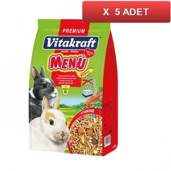 Vitakraft Menü Rabbit Tavşan Yemi 1000 Gr (5 PAKET)