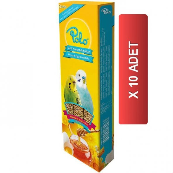 Polo Ballı Yumurtalı Muhabbet Kuşu Krakeri 3 lü (10 PAKET)