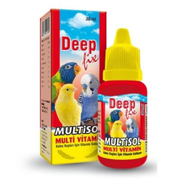 Deep Fix Multisol Kafes Kuşlari İçin Multivitamin Takviyesi 30 Ml