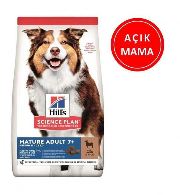 Hills Science Plan Mature +7 Kuzu Etli Yaşlı Köpek Maması 1 Kg AÇIK