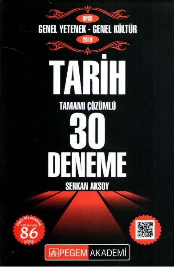 Pegem 2019 KPSS Genel Yetenek Genel Kültür Tarih 30 Deneme | Pegem Komisyon |  Pegem Yayınları
