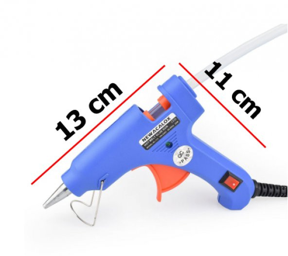20 Watt Sıcak Silikon Tabancası Anahtarlı Açma Kapama Düğmeli Metal Ağızlı-10 Adet Silikon Hediyeli - 5
