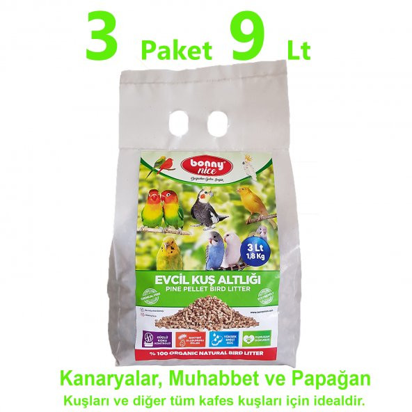 Bonny Nice Çam Pelet Evcil Kuş Altlığı 2 kg 4 l x 3 Paket - 2