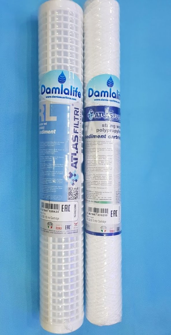 Atlas 20Inç 2Li Yıkanabilir Ve 5 Micron Iplik Tortu Filtresi - Resim 2