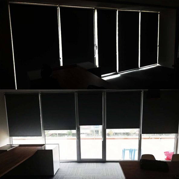 BLACKOUT SİYAH GÜNEŞ GEÇİRMEZ KARARTMA STOR PERDE ÜCRETSİZ ETEK SEÇENEĞİ - 3