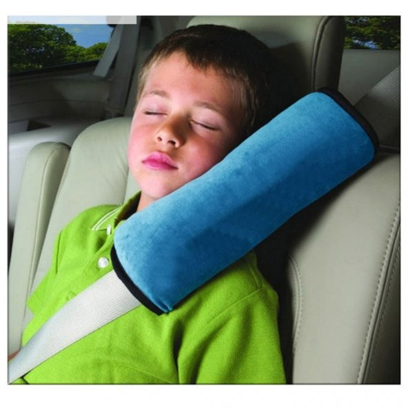Araç Emniyet Kemeri Seyahat Yastığı - Mavi