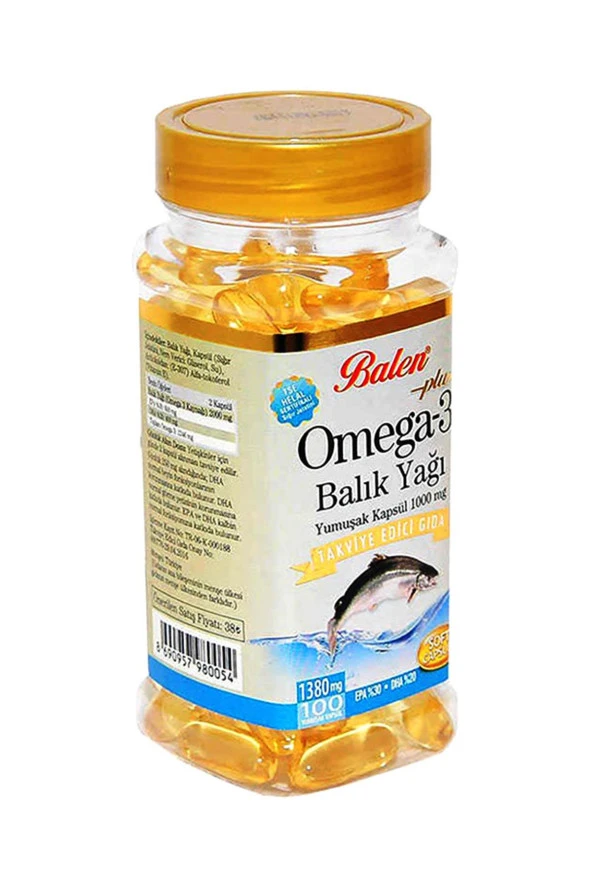 Balen Omega 3 Balık Yağı 1380 mg 100 Yumuşak Kapsül
