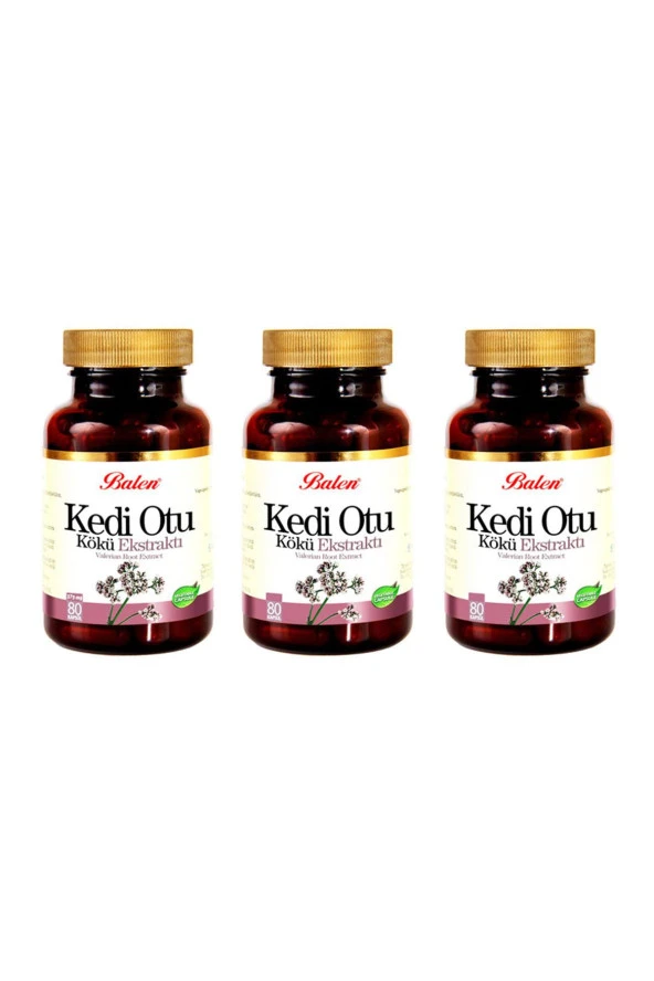 Balen Kedi Otu Kökü Ekstraktı (Valerian Root) 375 mg 80 Kapsül 3 Adet ürün görseli 1