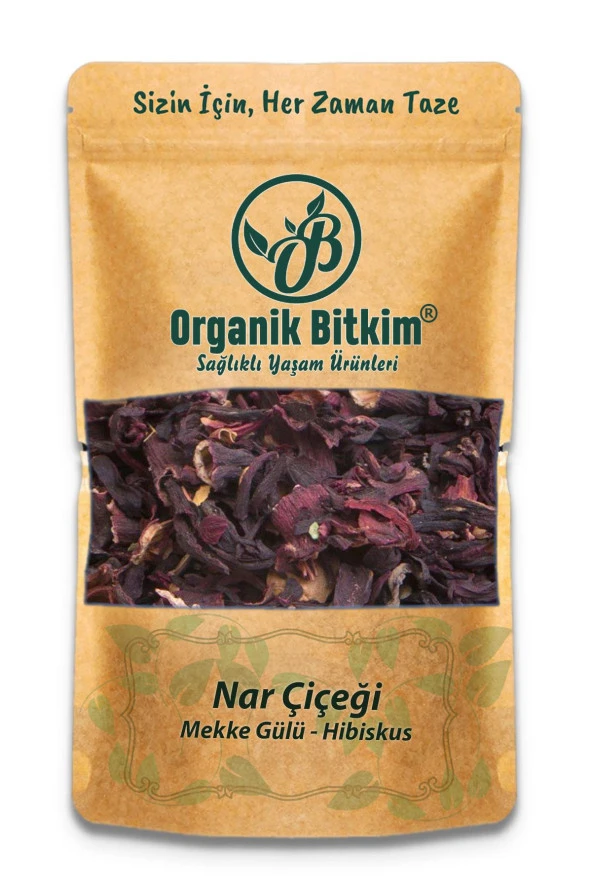 Organik Bitkim Nar Çiçeği (Mekke-Medine Gülü) Hibiskus 100 gr