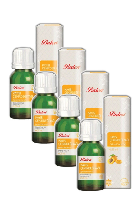 Balen Kayısı Çekirdeği Yağı Soğuk Pres 20 ml 4 Adet ürün görseli 1