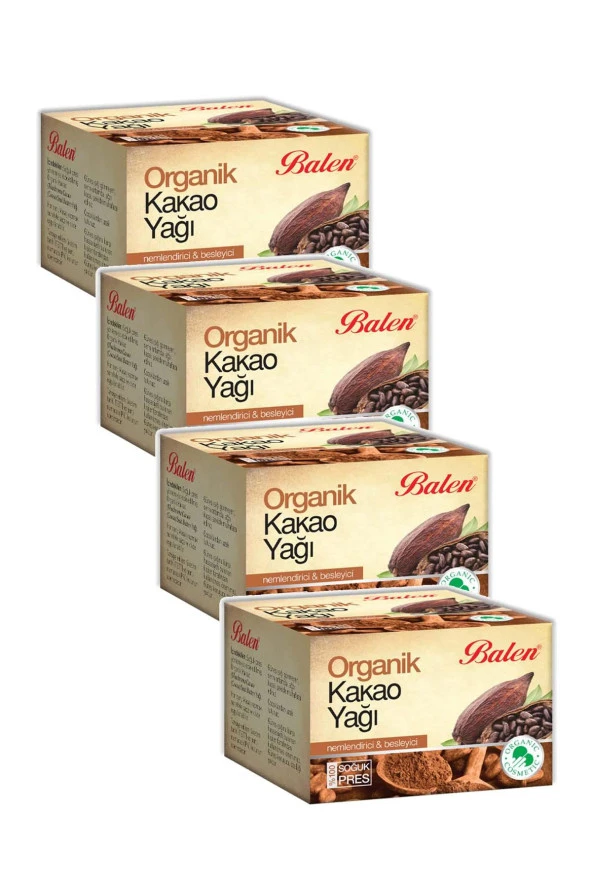 Balen Organik Kakao Yağı Soğuk Pres 50 ml 4 Adet