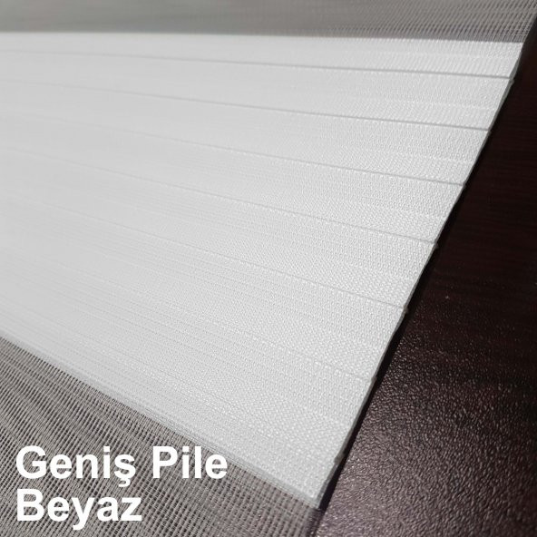 PREMİUM PİLELİ BEYAZ ZEBRA PERDE ÜCRETSİZ ETEK SEÇENEĞİ - 8