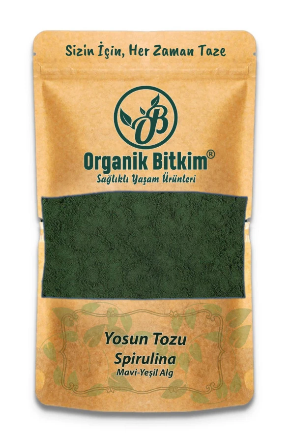 Organik Bitkim Yosun Tozu - Spirulina (Mavi-Yeşil Alg) 50 gr