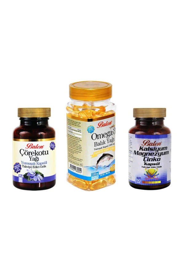 Balen Omega 3 Balık Yağı+Çörekotu Yağı+Kalsiyum Magnezyum Çinko ürün görseli 1