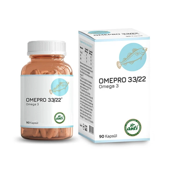 Anti Omepro® 3322 Omega 3 Balık Yağı (Trigliserit format) 90 Kap.