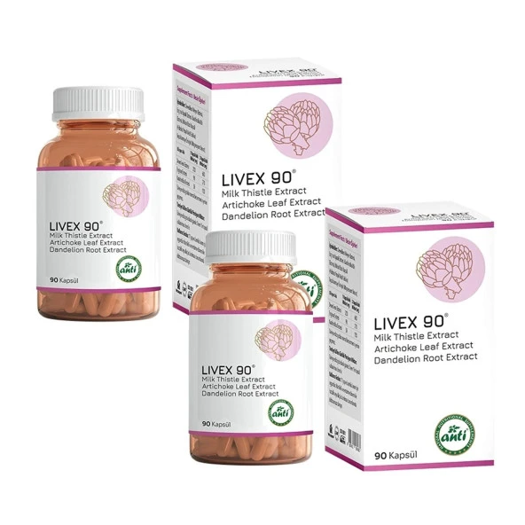 Anti Livex 90 Enginar-Deve Dikeni-Karahindiba 90 Kapsül X 2 Adet