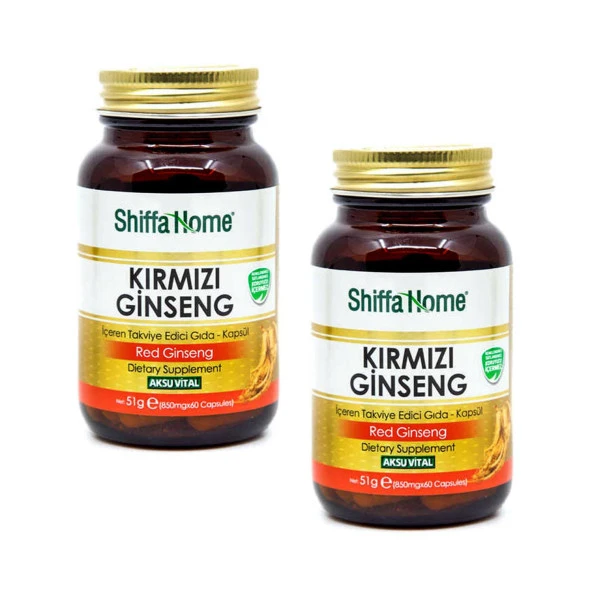 Shiffa Home (Aksuvital) Kırmızı Ginseng 850 mg 60 Kapsül x 2 Adet