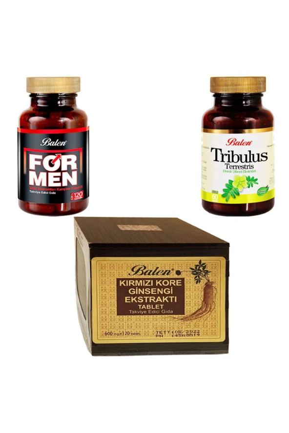 Balen ForMen(Erkek)+Tribulus Terrestris+Kırmızı Kore Gınseng ürün görseli 1