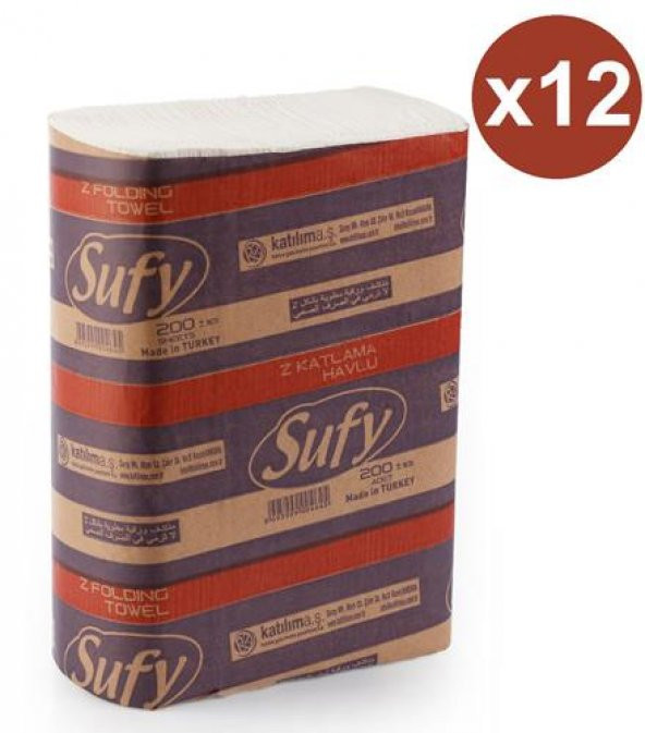 Sufy Z Katlamalı Havlu Kağıt 200lü x 12 Adet