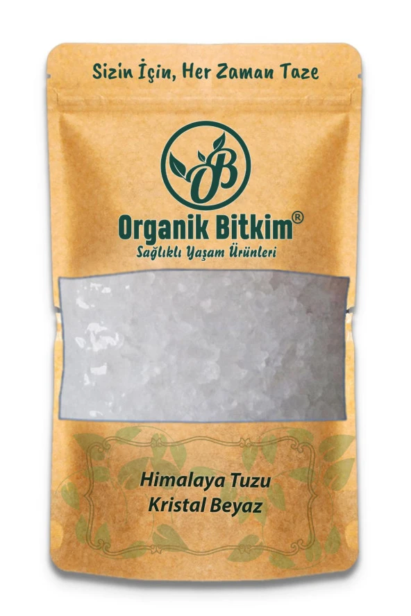 Organik Bitkim Himalaya Tuzu Kristal Beyaz Öğütülmemiş 500 gr