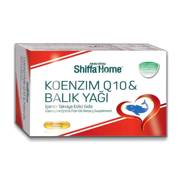 Aksuvital Shiffa Home Koenzim Q10-Balık Yağı 30 Softjel