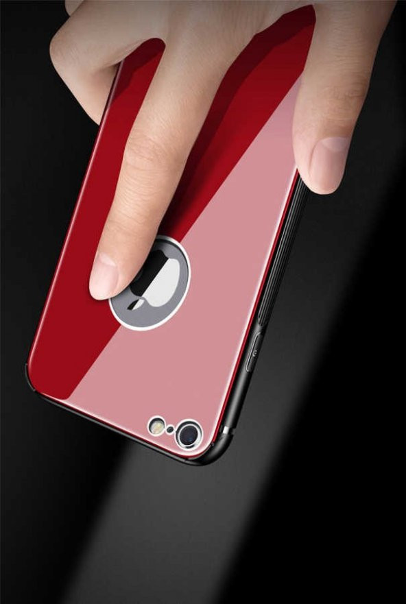 Apple iPhone 8 Kılıf Zore Düz Renkli Ebruli Cam Kapak - 6
