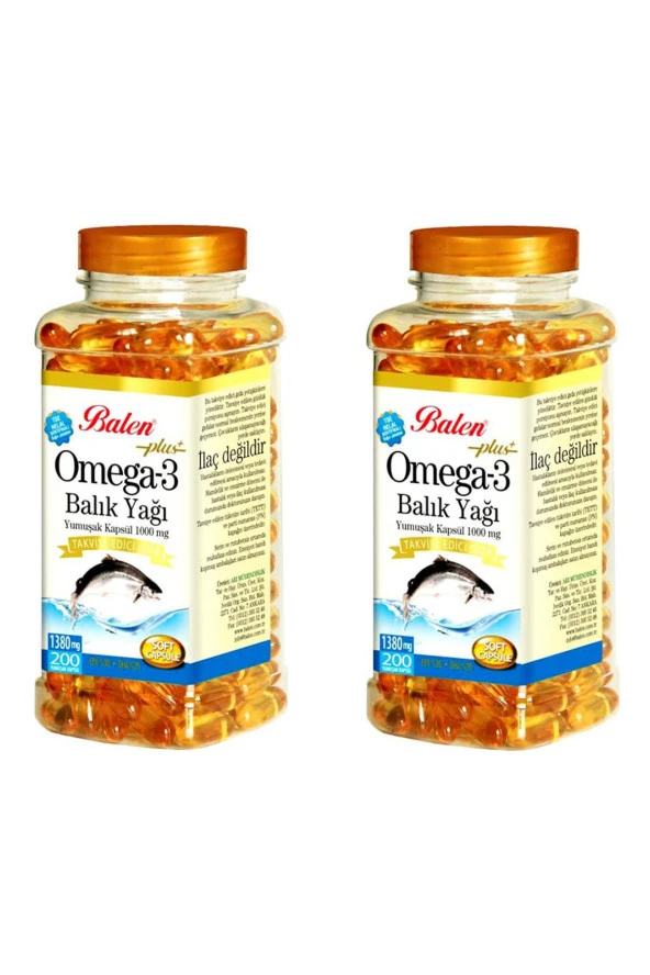 Balen Omega 3 Balık Yağı 1380 mg 200 Adet x 2 Adet