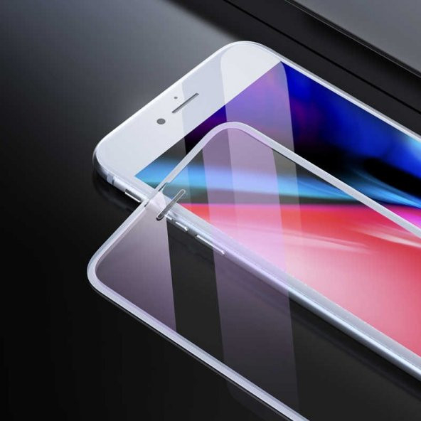 Apple iPhone 8 Plus Baseus Full-Screen Curved Anti-Blue Light Tempered Glass EKRAN KORUYUCU CAM - 5