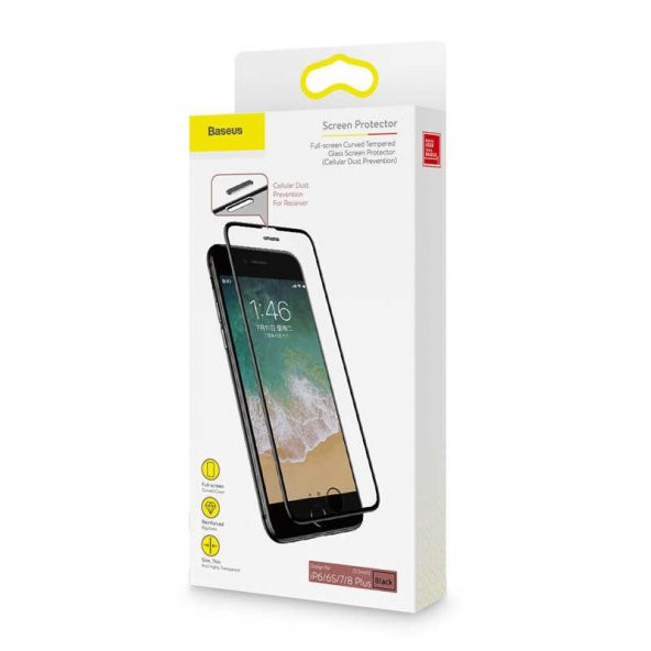 Apple iPhone 8 Plus Baseus Full-Screen Curved Anti-Blue Light Tempered Glass EKRAN KORUYUCU CAM - 7