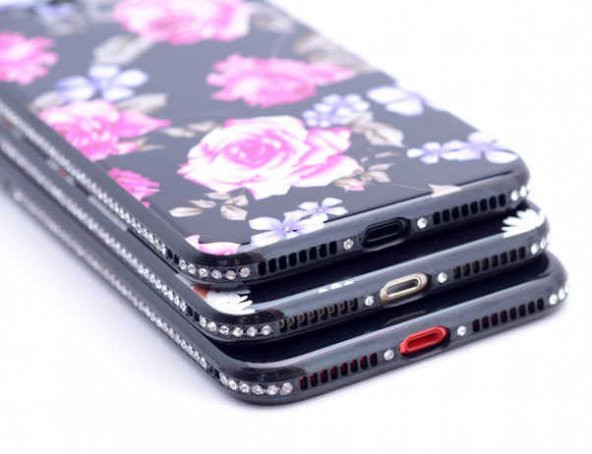 Apple iPhone 8 Plus Kılıf Zore İnci Taşlı Silikon - 2