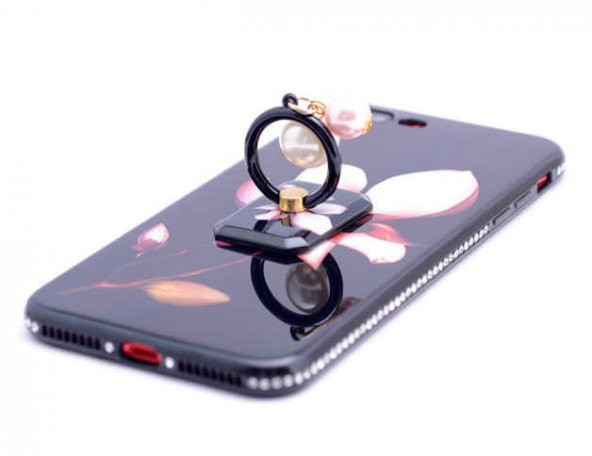 Apple iPhone 8 Plus Kılıf Zore İnci Taşlı Silikon - 5