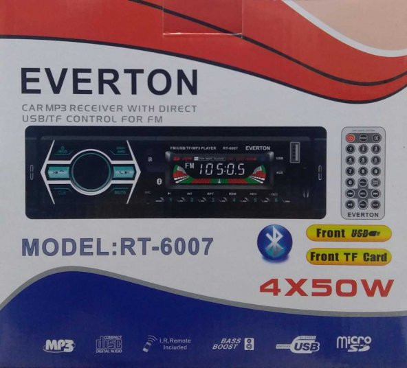 Everton RT-6007 Bluetooth Usb, Sd, Fm , Aux Oto Teyp