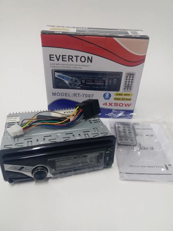 Everton RT-7007 BLUETOOTH USB-SD-FM-AUX Mekaniksiz Çıkma Kafa Oto Teyp