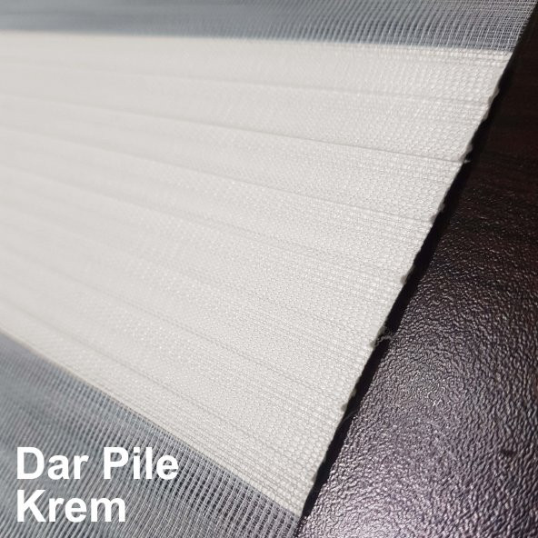 PREMİUM PİLELİ KREM ZEBRA PERDE ÜCRETSİZ ETEK SEÇENEĞİ - 7