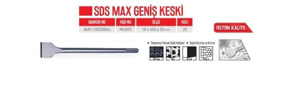 Bay-Tec Sds Max Geniş Keski 18X400X50 Mm (Mu0870)