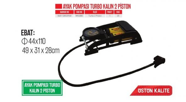 Bay-Tec Ayak Pompası Turbo Kalın 2 Piston (MK4880)
